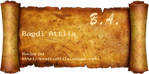 Bagdi Attila névjegykártya